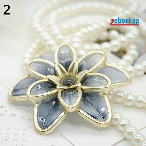 Vòng cổ Mặt Hoa Đính Ngọc Trai Nhân Tạo Thời Trang Dành Cho Nữ