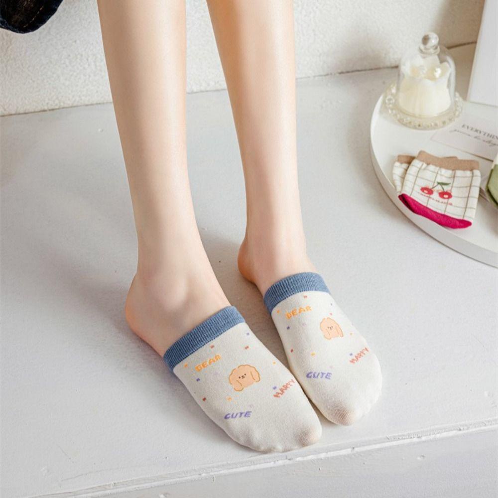 AROMA Đôi Vớ Bằng Vải Cotton Mềm Thoáng Khí Không Trơn Họa Tiết Kẻ Sọc Thời Trang Dễ Thương Dành Cho Nữ