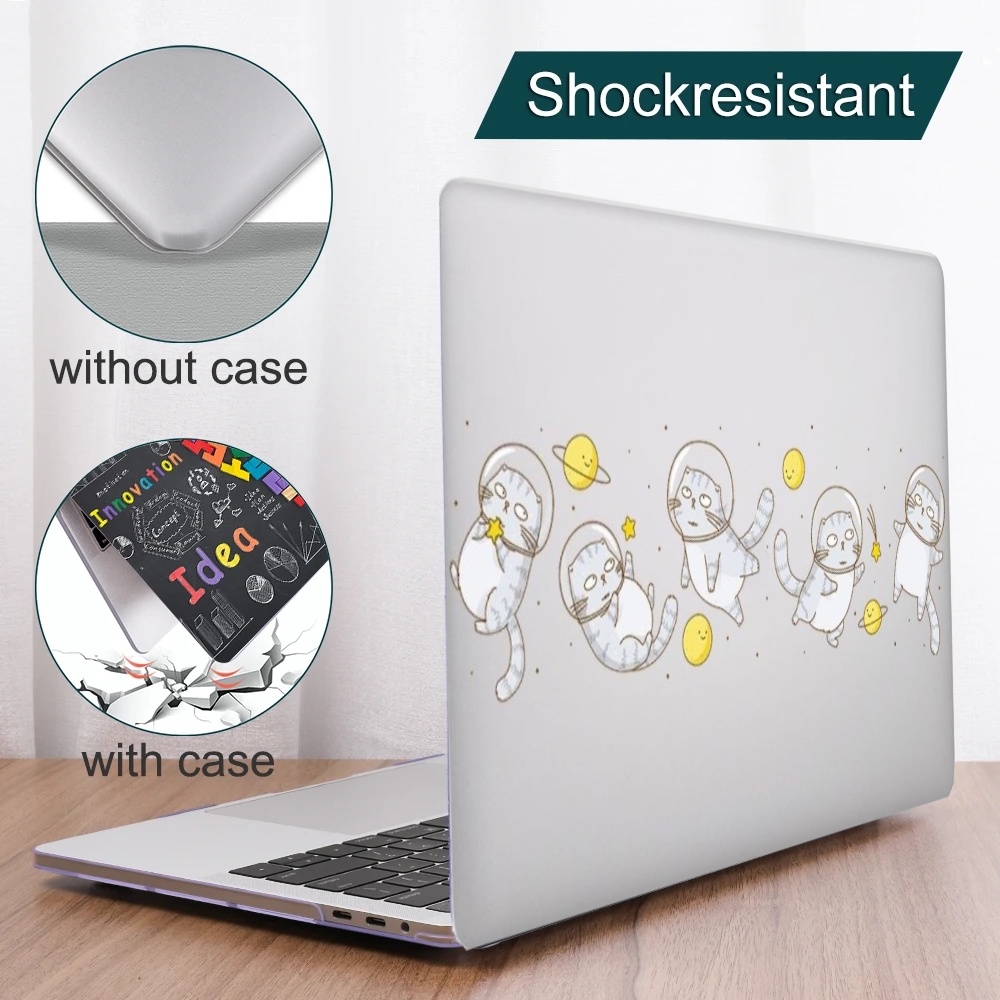Ốp Máy Tính Bảng Nhám Trong Suốt Họa Tiết Mèo 0.8mm Cho MacBook Air 13 / Pro 14 M2 M1 / New Pro 13.3 / Air 13.3 / 13.6 M2