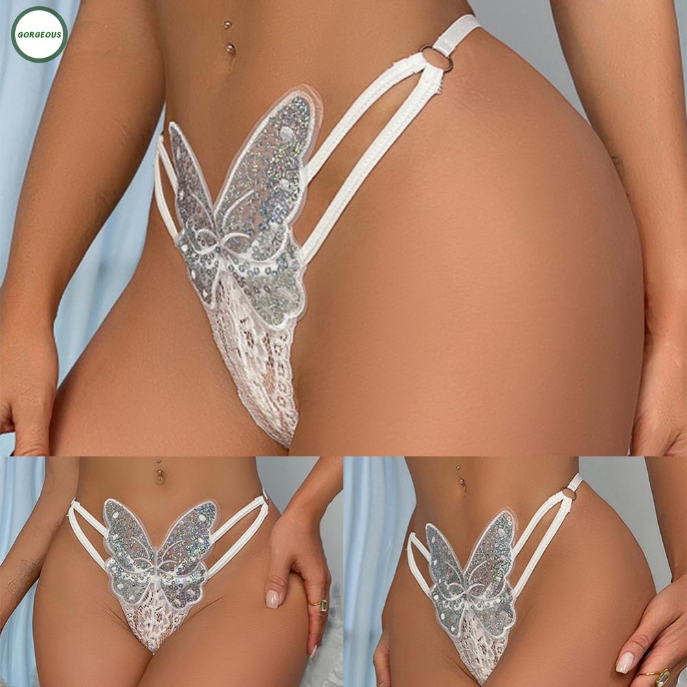 New Coming~G-string Embroidery Hollow Lingerie Low Waist Mesh Panties Perspective#Home Essentialses