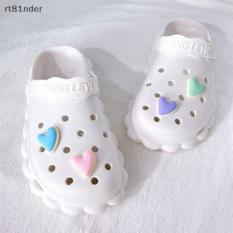 Rt 1 Phụ Kiện Trang Trí Giày Hình Trái Tim / Hoa / Giày Croc DIY Có Thể Tháo Rời Làm Quà Tặng Cho Bé n