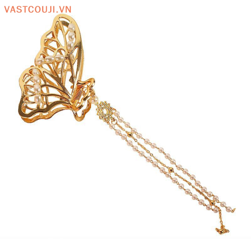 Bộ Kẹp Tóc Kim Loại Màu Vàng Phong Cách Vintage Thanh Lịch Cho Nữ