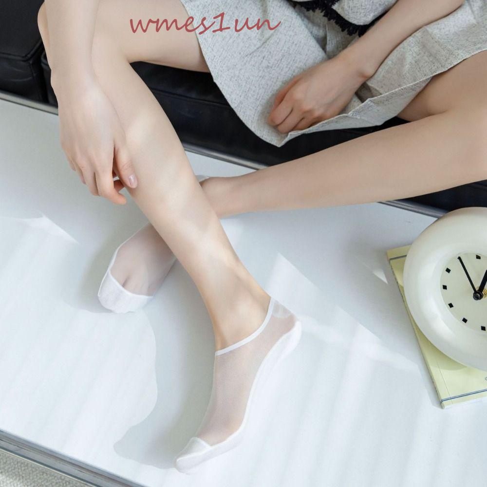 Vớ Thuyền Vải Lụa Lạnh Mỏng Mềm Co Giãn Thấm Hút Mồ Hôi Trong Suốt WMES15H Thời Trang Mùa Hè Cho Nữ