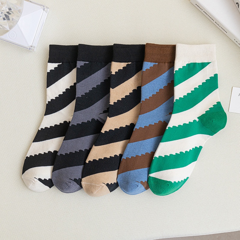 Vớ Cotton Cổ Cao Họa Tiết Kẻ Sọc Phong Cách Nhật Hàn Thời Trang Xuân Hè Xinh Xắn Cho Bé Gái