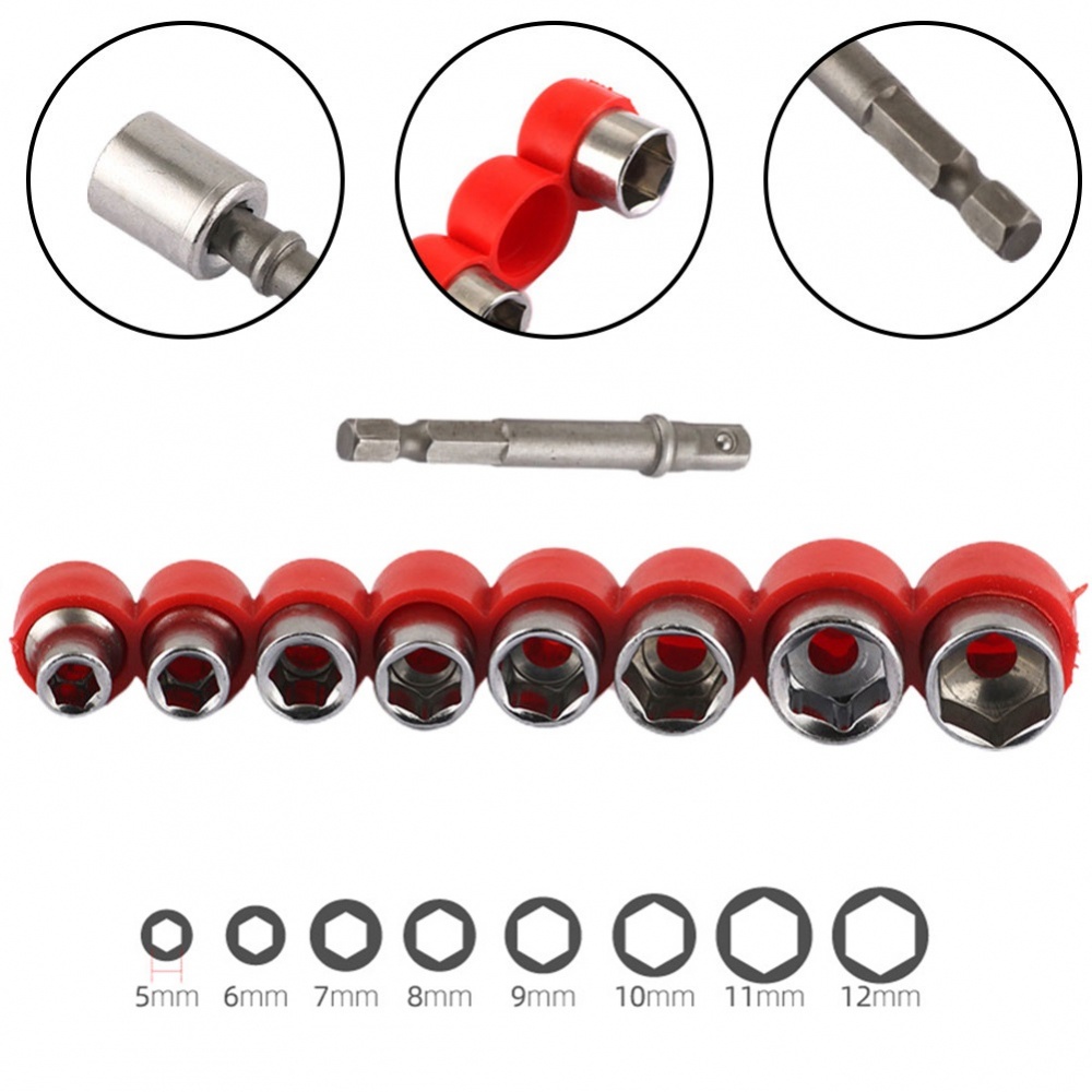 Set 8 Mũi Khoan Lục Giác 5-12mm Bằng Thép Carbon