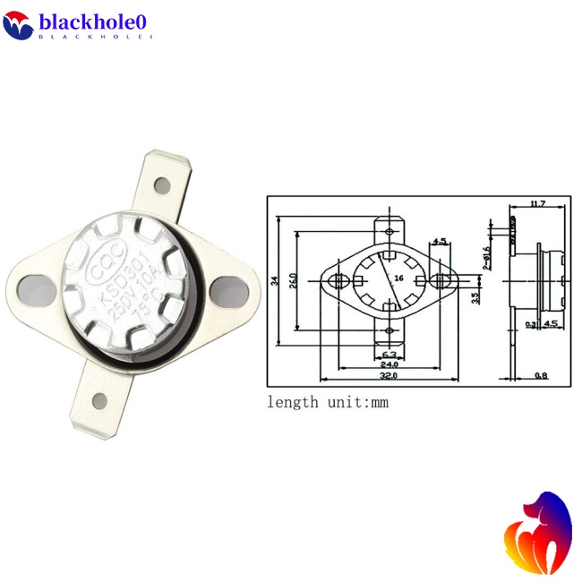 Set 5 Công Tắc Điều Khiển Nhiệt Độ KSD301 250V 10A