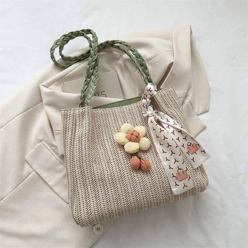 Túi Xách Đan Rơm Đeo Vai Sức Chứa Lớn Phong Cách Mới Dễ Phối Đồ Cho Nữ