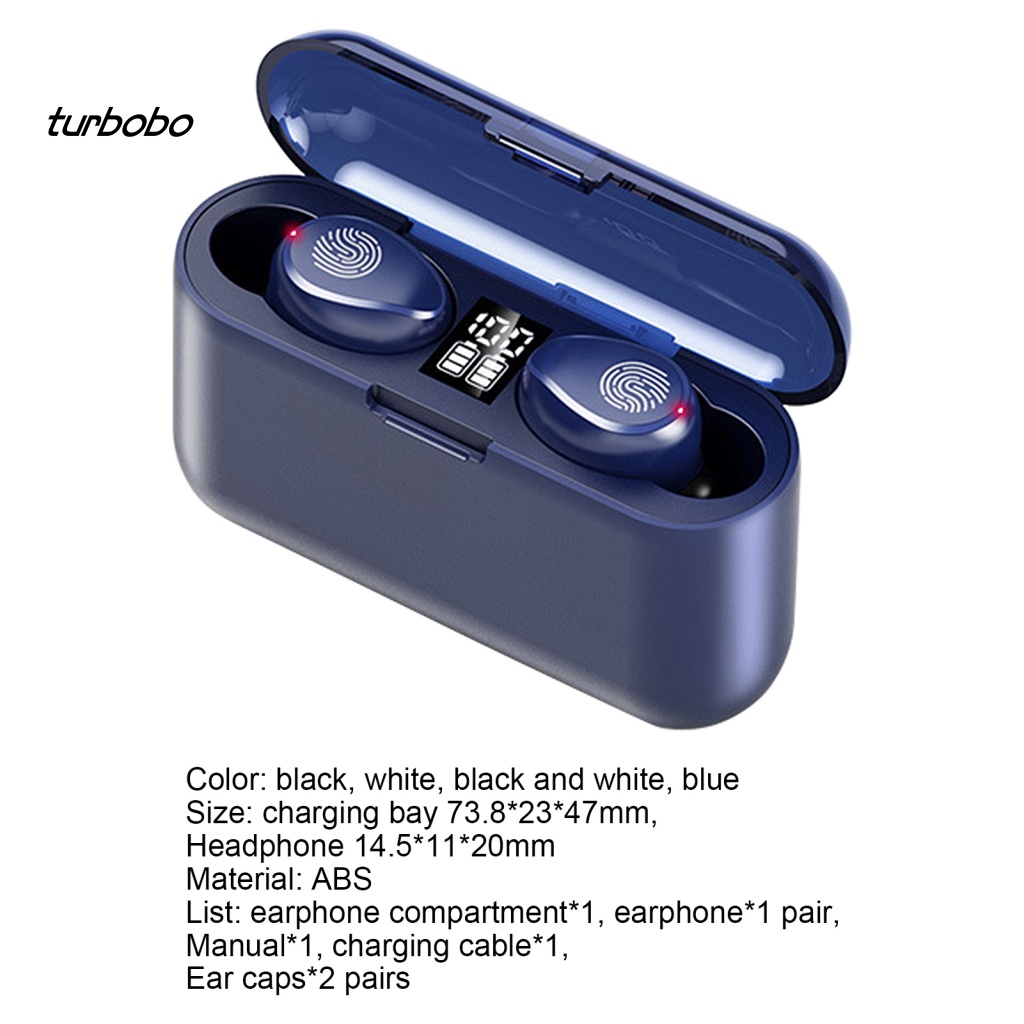 Cặp Tai Nghe Nhét Tai Không Dây Chống Ồn turbobo F9 Phong Cách Thể Thao Thông Dụng Điện Thoại