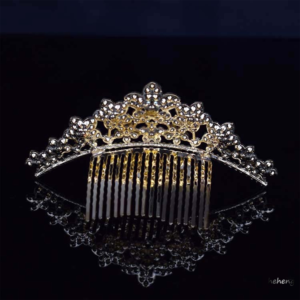 Lược Cài Tóc Hình Vương Miện Đính Đá Lấp Lánh Sang Trọng