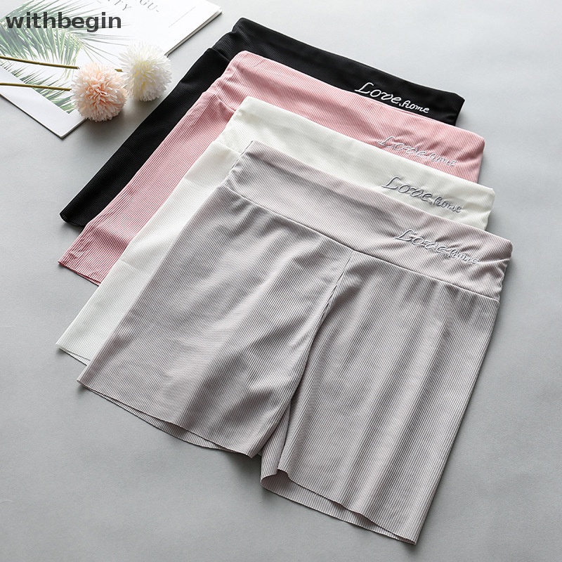 Quần Short An Toàn Lưng Cao Mỏng Thoáng Khí Không Đường May 4 Màu Tùy Chọn Thời Trang Mùa Hè Cho Nữ