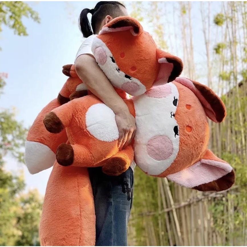 Thú Nhồi Bông Hình Chú Cáo Màu Cam Trắng Siêu Mềm Dễ Thương