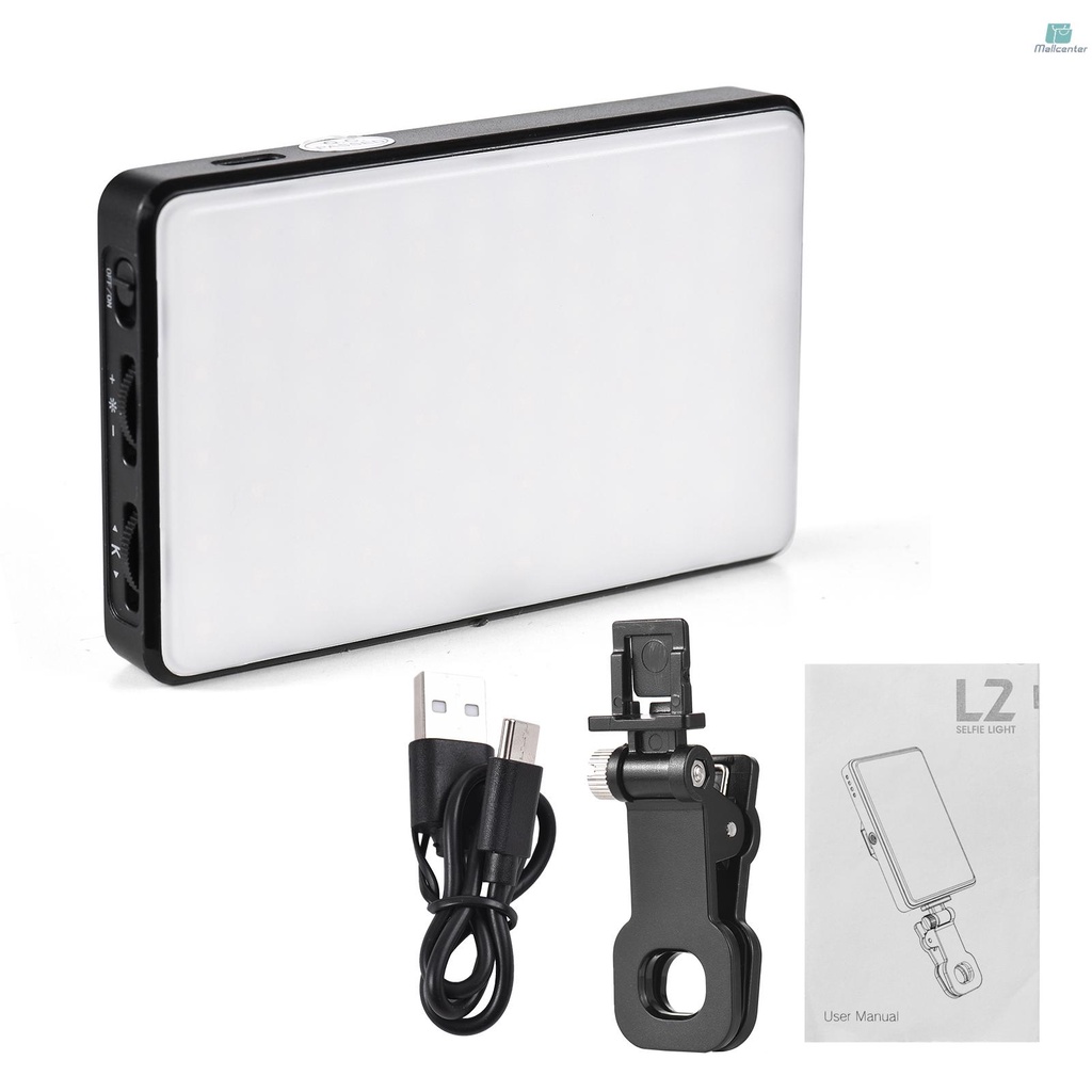 Andoer Pocket LED Video Light with Screen Clip Computer Tablet Mobile Phone Video Conference Light Clip-on Fill Light 2500K-9000K Dimmable Built-in Battery for Online Meeting Live Streaming Selfie