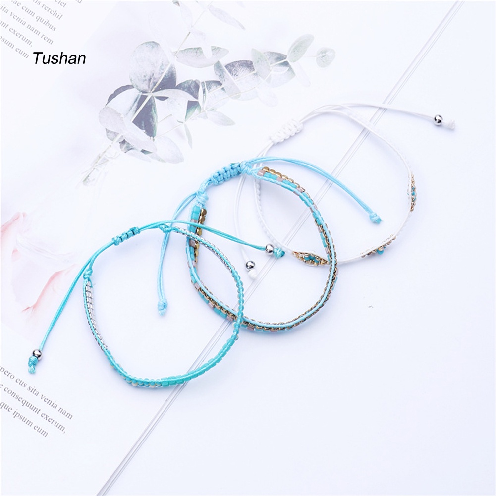 Set 3 Vòng Tay Dây Sáp Thời Trang Boho Cho Nữ