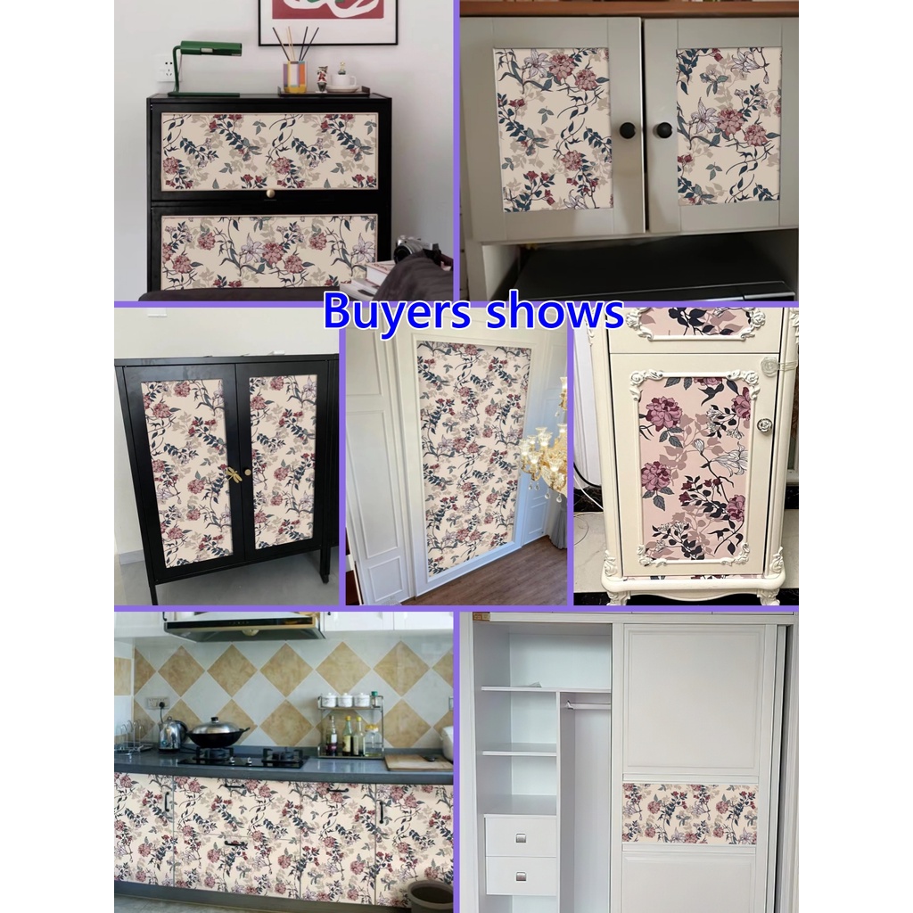 Giấy Dán Tường Bằng PVC Tự Dính Họa Tiết Hoa Tươi Tắn Trang Trí Nội Thất Phòng Khách