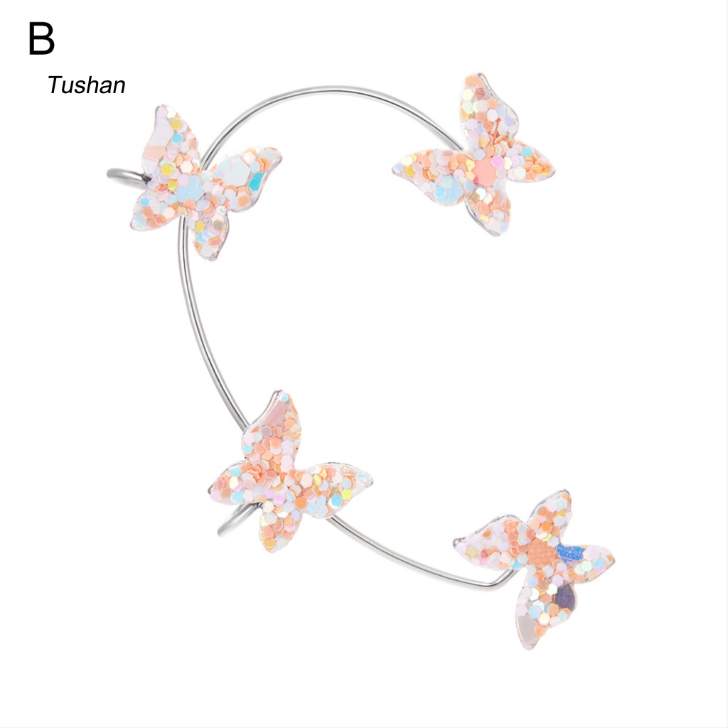 1 Khuyên Vành Tai Kim Loại Hình Bướm Đính Đá Thời Trang Cho Nữ