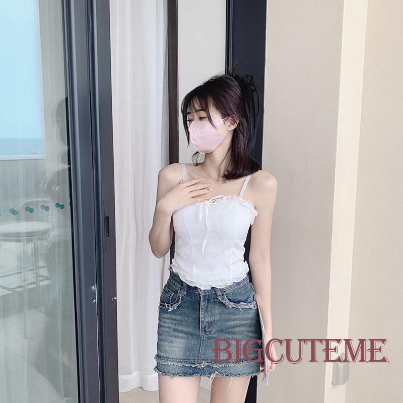 Áo Hai Dây Phối Ren Thời Trang Mùa Hè Quyến Rũ Cho Nữ