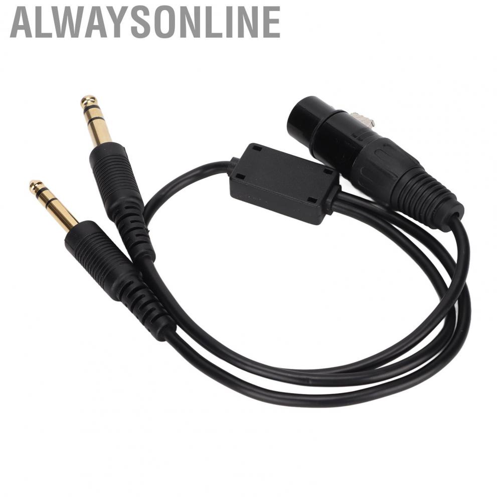 Alwaysonline XLR To 2 GA Plug Conversion Cable  Aviation Headphone Adapter Stretchable for Airbus Headset