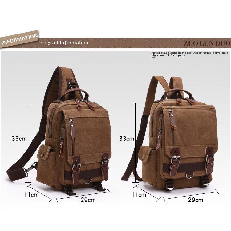 Túi Đeo Chéo Ngực Vải Canvas Phong Cách Thời Trang Mới Phù Hợp Cho Nam Và Nữ