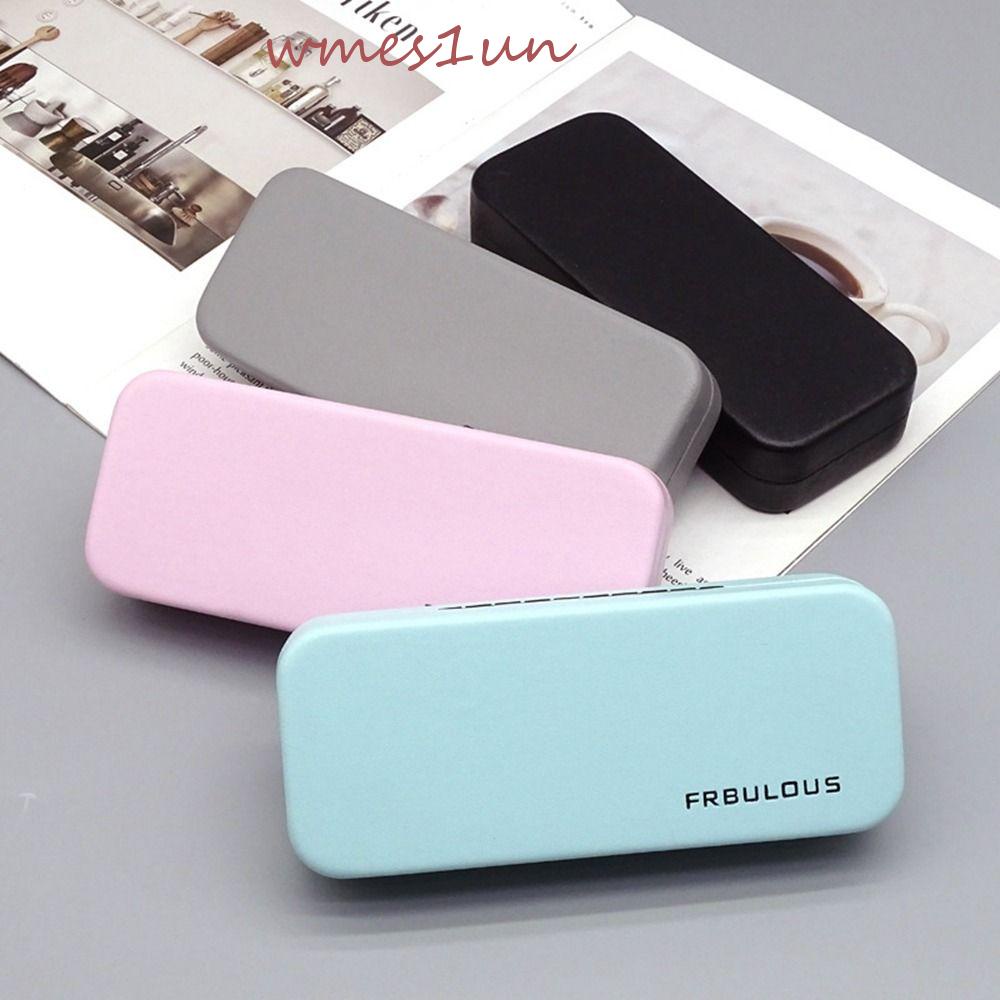 Hộp Đựng Mắt Kính Bằng Da PU Màu Trơn WMES15H Dành Cho Học Sinh Nữ