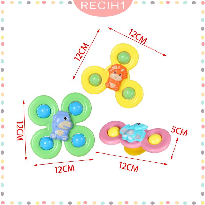 [Recih] Bộ 3 Đồ Chơi Xoay Có Cốc Hút Cho Kỹ Năng Động Cơ Tốt