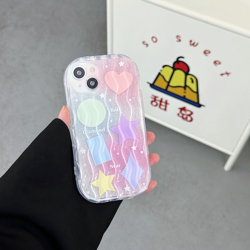 Ốp Điện Thoại TPU Silicon Mềm Trong Suốt Chống Sốc Phối Ngôi Sao Lấp Lánh Có Giá Đỡ Cho iPhone 13 12 11 Pro Max 14 Plus