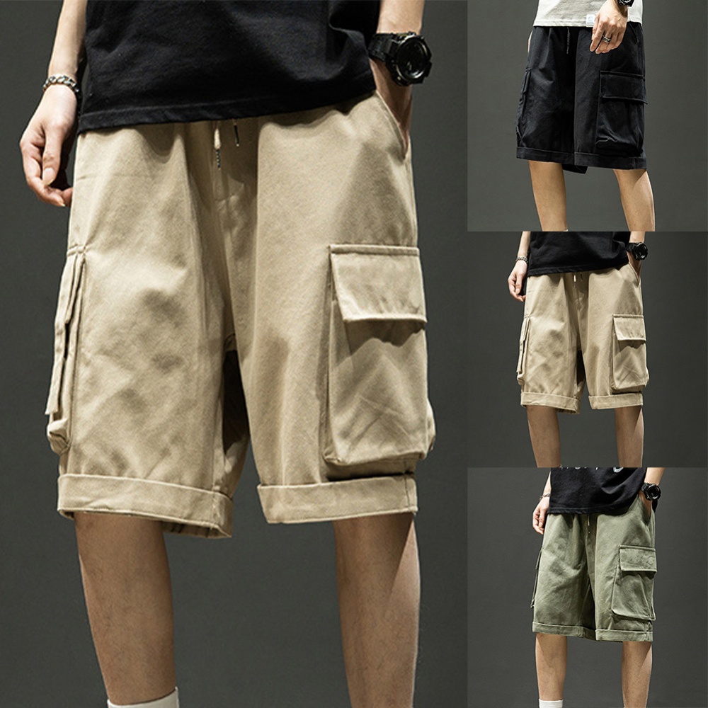 Quần Short Dây Rút Nhiều Túi Thoáng Khí Thoải Mái Cho Nam