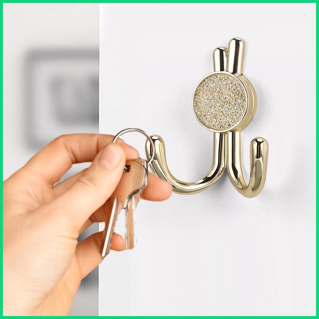 Móc Treo Đồ Gắn Tường Bằng Kim Loại Hình Thỏ Dễ Thương Kèm 2 Ốc Vít Tiện Dụng