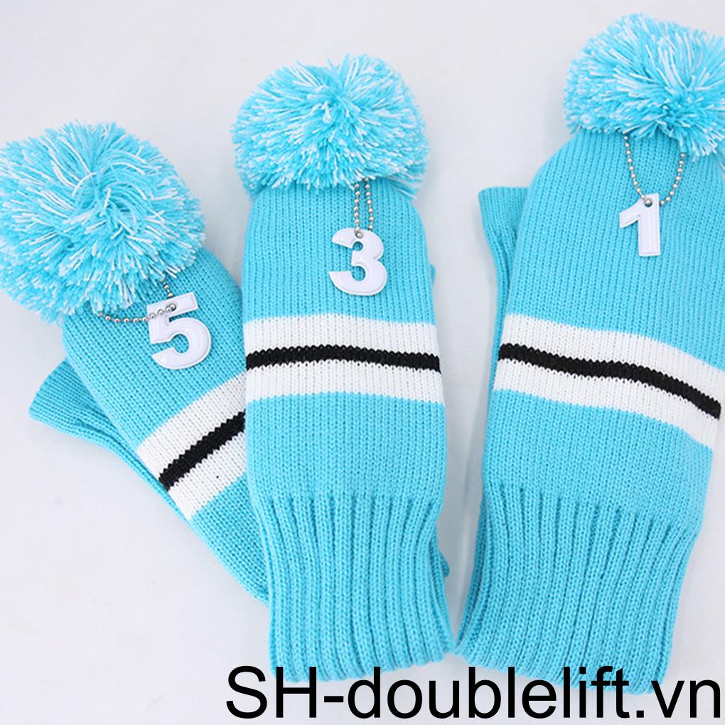 Set 3 Vỏ Bọc Đầu Gậy Đánh Golf Mềm Linh Hoạt Chống Bụi Thích Hợp Làm Quà Tặng Cá Nhân