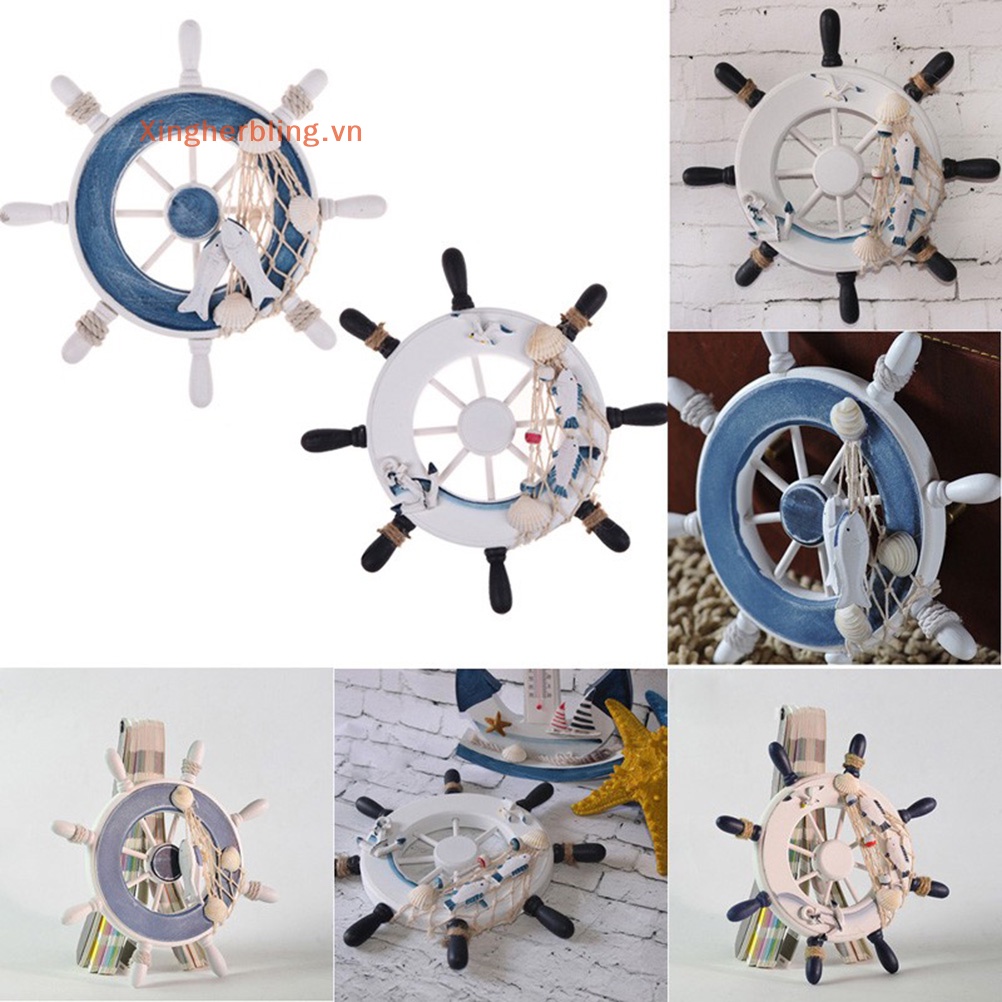 Xhb 1 Tấm Lưới Trang Trí Tường Tàu Thuyền Bãi Biển Xanh Lam Trắng 9 inch HOT