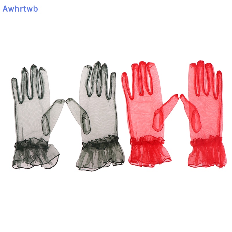 Găng Tay Lưới Hở Ngón Trong Suốt Cho Nữ Mới