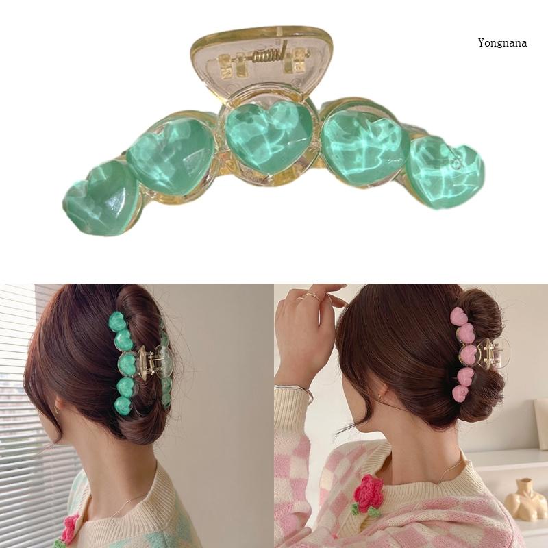Kẹp Càng Cua Gợn Sóng Hình Trái Tim Bằng Nhựa Resin Cho Nữ