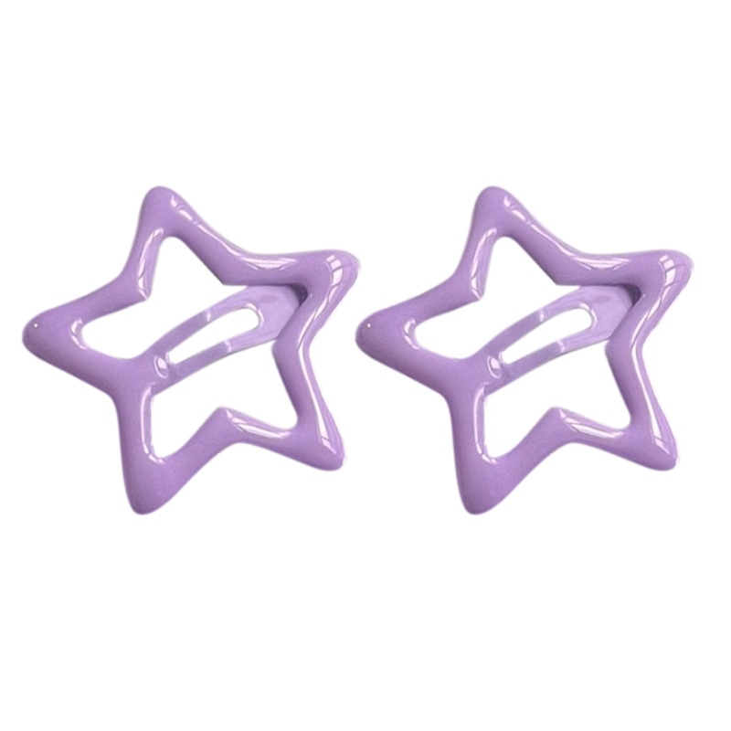 Set 2 Kẹp Tóc Nhỏ Bằng Kim Loại Hình Ngôi Sao Cho Nữ