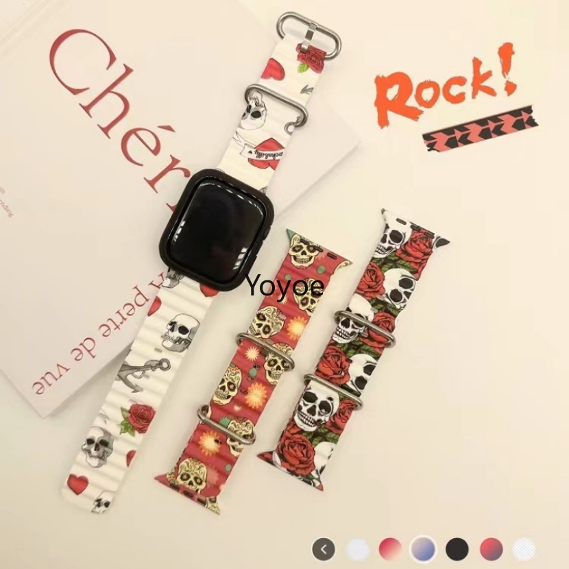 Dây Đeo Thể Thao Bằng Silicone 49mm Ultra / 44mm / 40mm / 45mm / 8 7 6 5 SE 44mm 40m 42mm 38mm 3 2 1 Cho IWatch