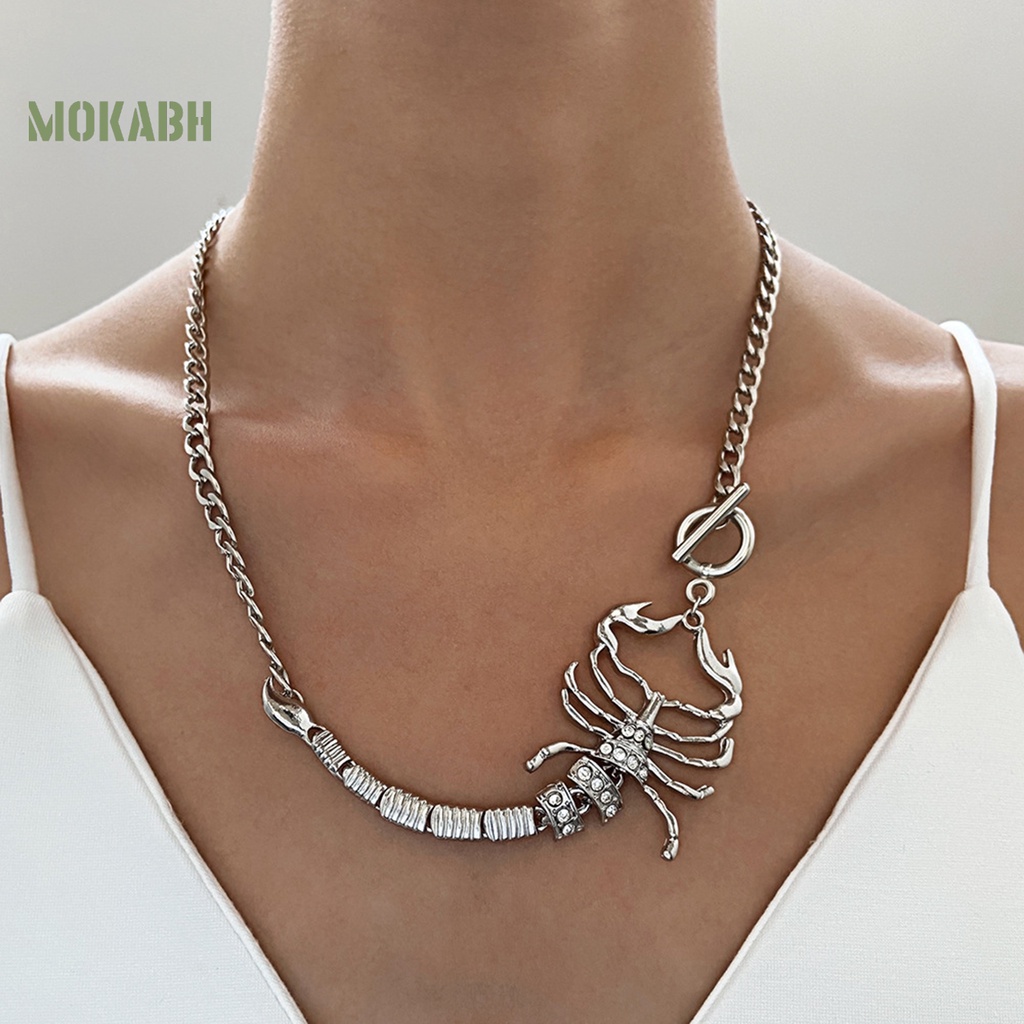 [Mới] Vòng Cổ Hình Bọ Cạp Đính Đá Thời Trang Hip Hop Punk Cá Tính Dành Cho Nữ