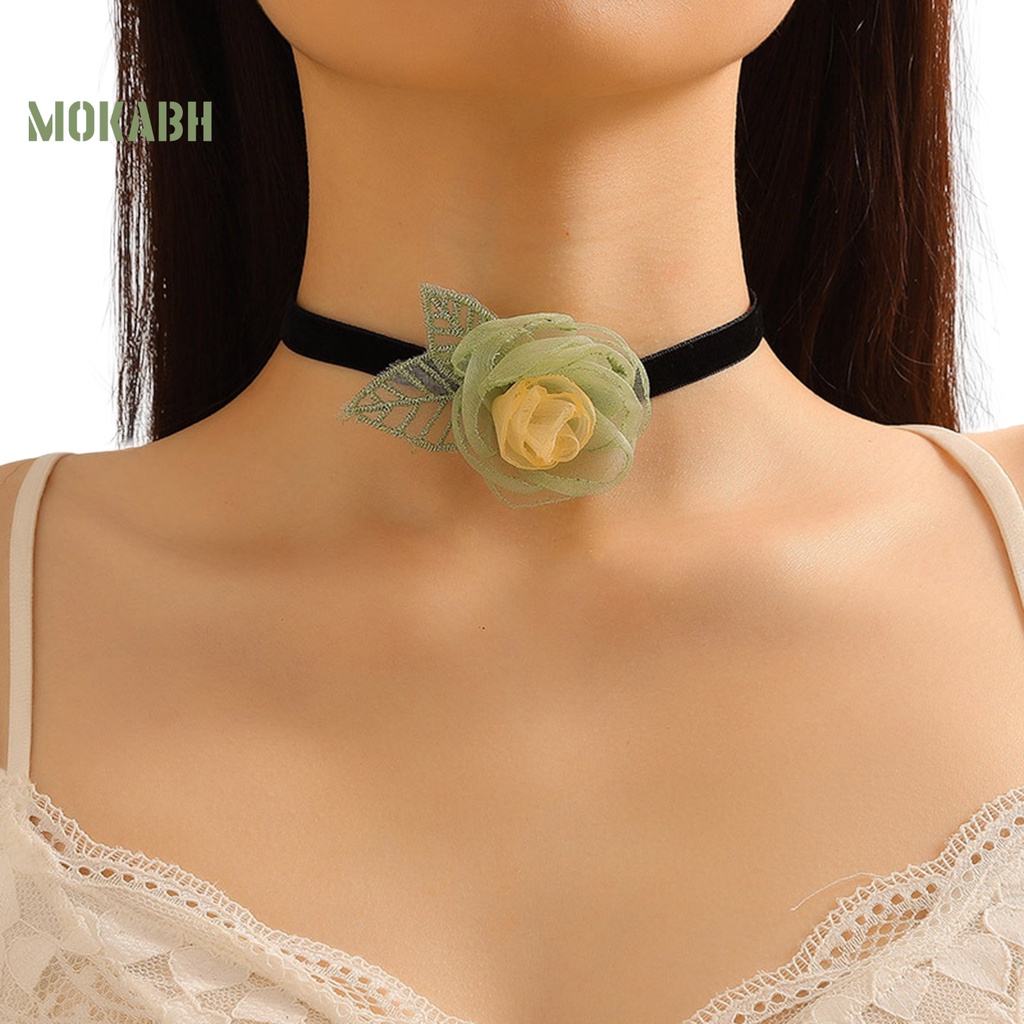 Vòng Cổ Choker Họa Tiết Hoa Lá Màu Đen Phong Cách Cổ Điển Thanh Lịch Tùy Chỉnh Thời Trang Cho Nữ