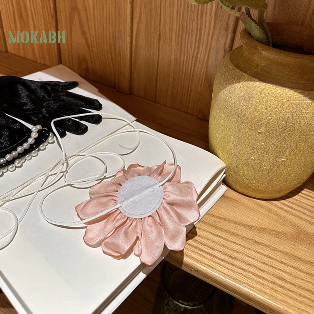 Vòng Cổ Choker Màu Trơn Họa Tiết Hoa Thanh Lịch Có Thể Điều Chỉnh Cho Nữ