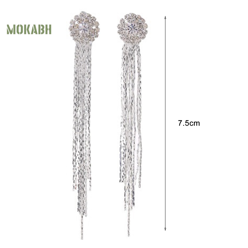 Bông Tai Dáng Dài Đính Đá Lấp Lánh Thời Trang Sang Trọng