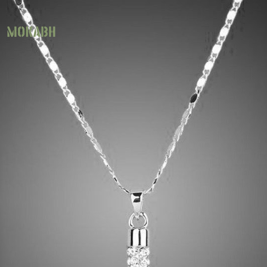 [Mới] 1 Bộ Vòng cổ Và Bông Tai Hình Trụ Đính Kim Cương Giả Lấp Lánh Cho Nữ