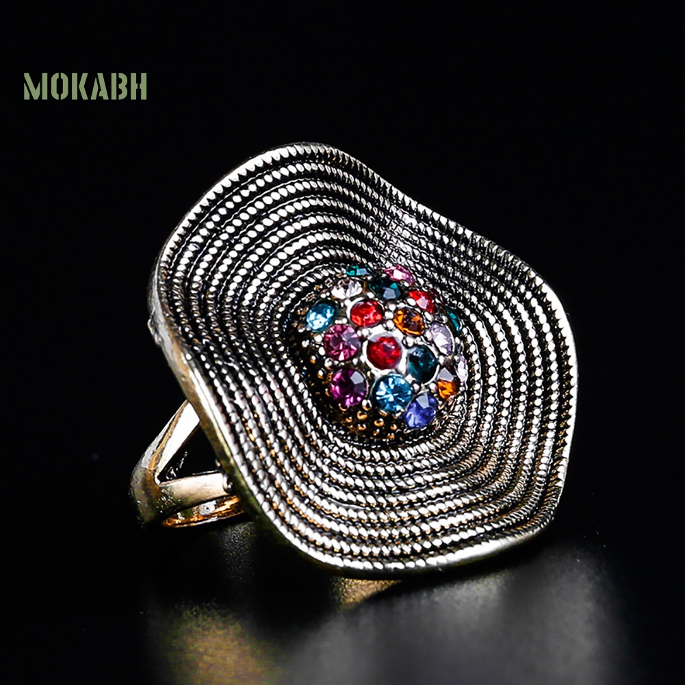 Nhẫn Đính Đá Lấp Lánh Phong Cách Boho Cổ Điển Cho Nữ