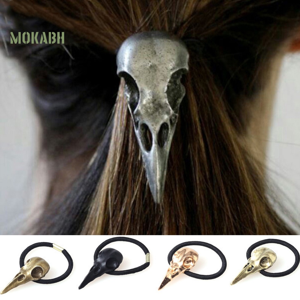 Dây Cột Tóc Đuôi Ngựa Co Giãn Hình Đầu Lâu Phong Cách Punk Halloween Cho Nữ