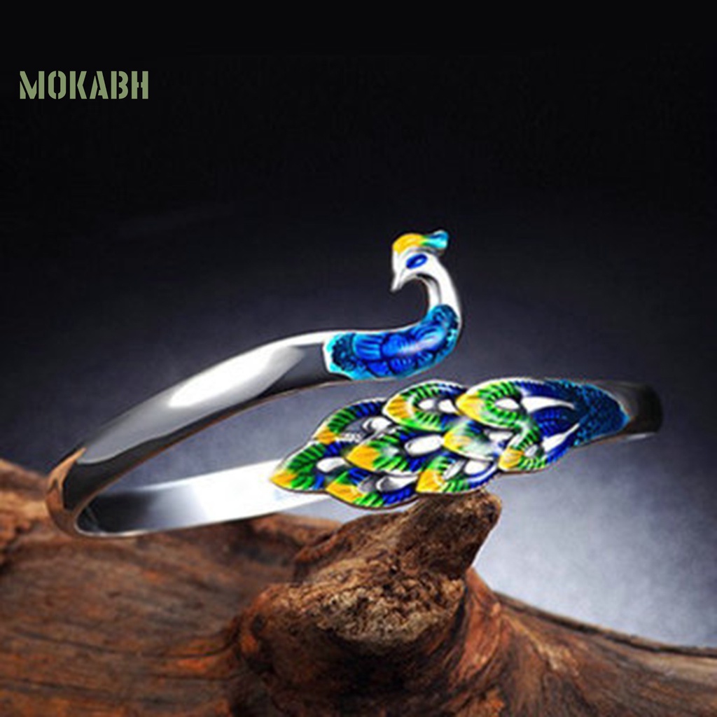 Vòng Tay / Nhẫn Mạ Điện Hình Chim Công Nhiều Màu Thanh Lịch Cho Nữ