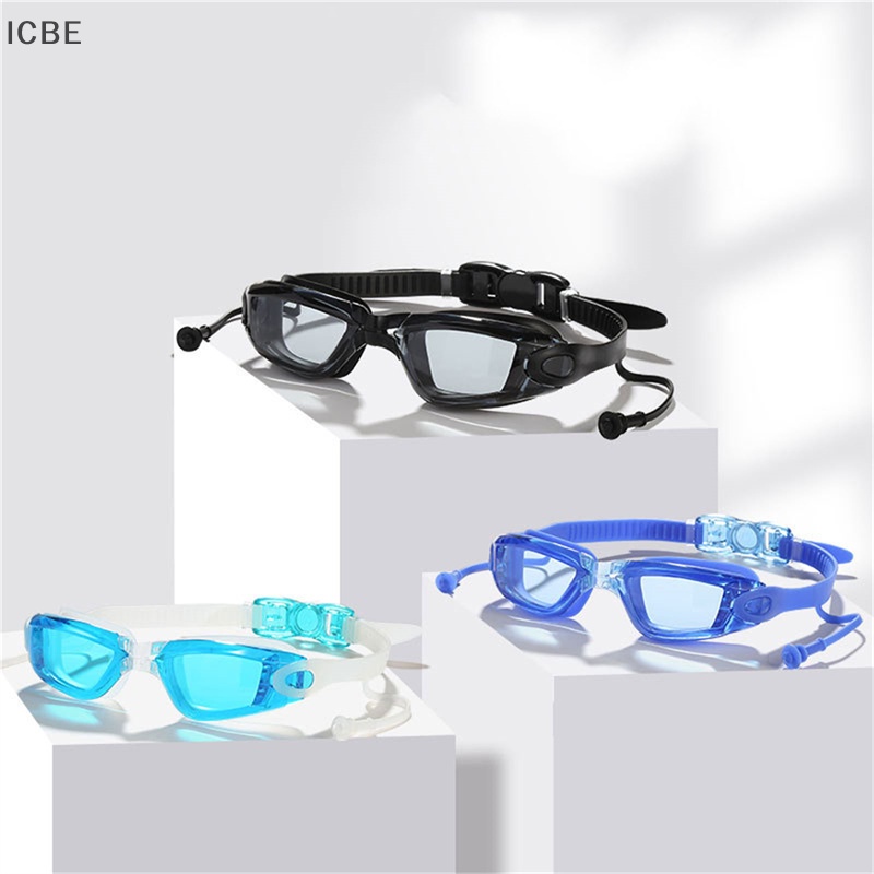 Kính Bơi Chuyên Nghiệp Chống Sương Mù &amp; Nước Bằng Silicon Có Nút Bịt Tai Cho Người