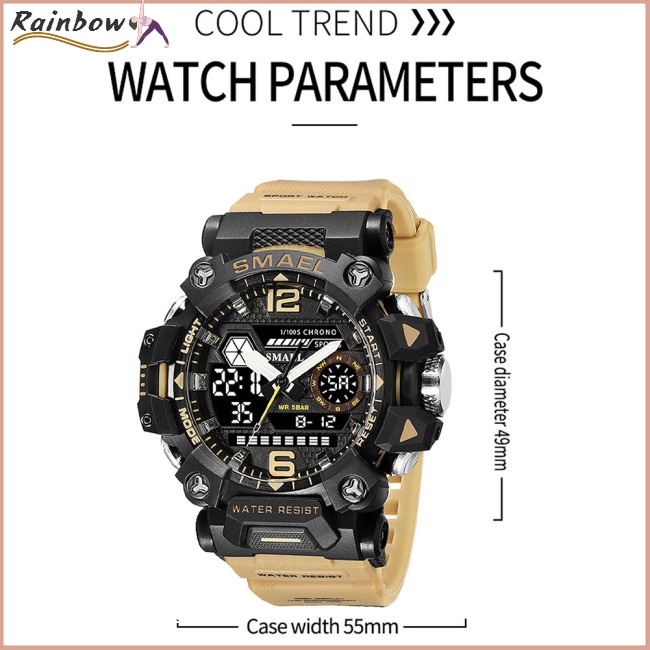 Đồng Hồ Điện Tử Đa Năng Chống Thấm Nước 50m Màn Hình Led Kỹ Thuật Số 8072