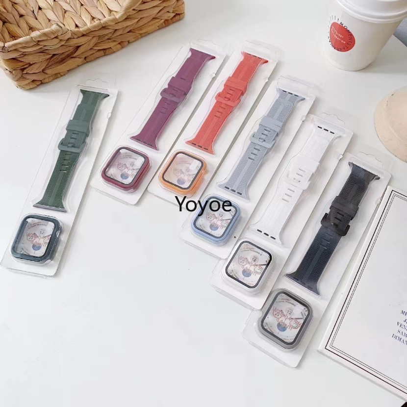 Ốp Silicone + Dây Đeo Thay Thế Cho iWatch 49mm 38mm 42mm 8 7 45mm 44mm 40mm 41mm Series 6 5 3 SE