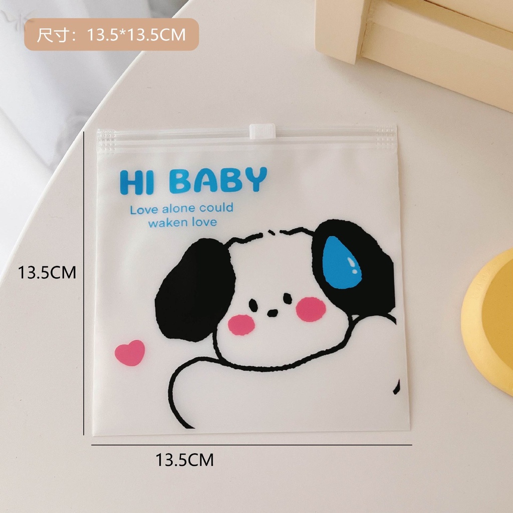 Set 3 Túi Zip Đựng Bánh Kẹo Họa Tiết Hoạt Hình Dễ Thương