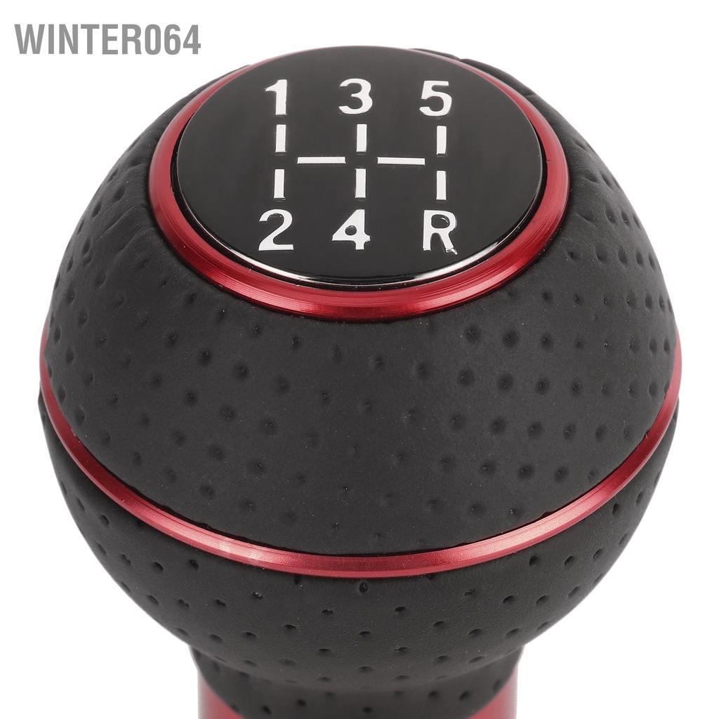 Winter064 Núm chuyển số 5 tốc độ Dính bằng hợp kim nhôm và da Hướng dẫn sử dụng ô tô Phụ kiện