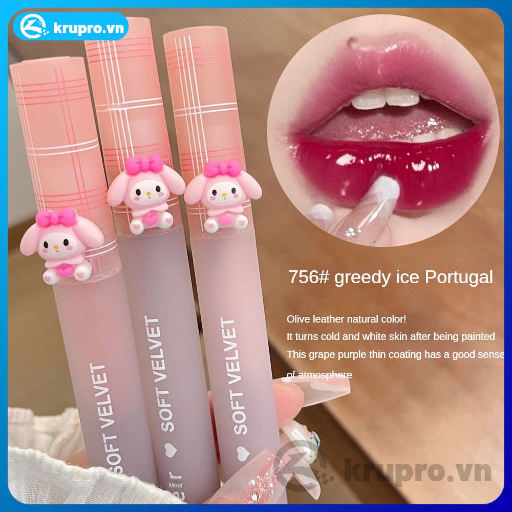 Gege Bear Son Môi Dễ Thương Pet Giữ Ẩm Gương Lip Men Không Thấm Nước Và Không Phai Nhung Thấp Bão Hòa Trang Điểm Bán Hot