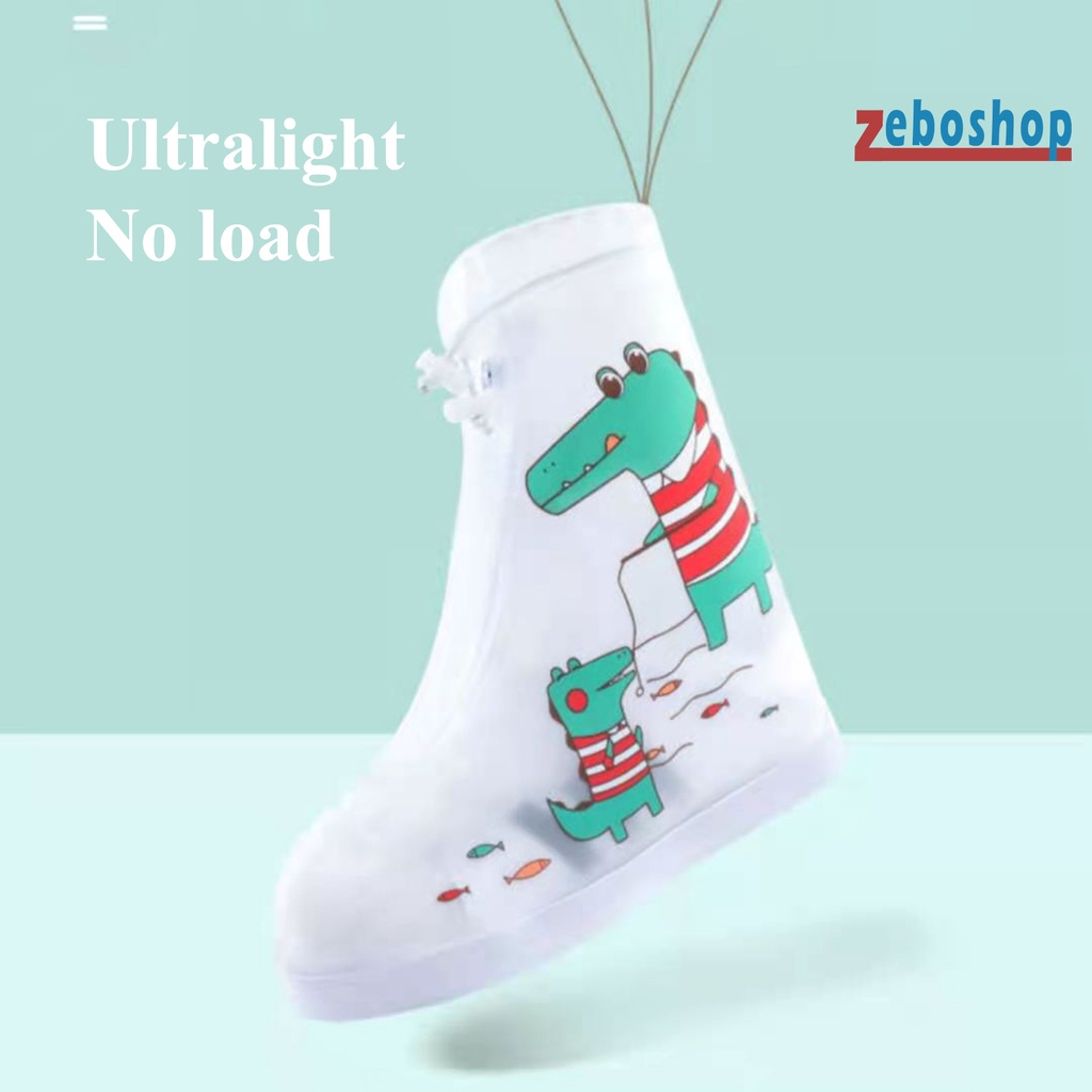 1 Cặp Giày Đi Mưa Chống Trượt Chống Thấm Nước In Họa Tiết Hoạt Hình Dễ Thương Cho Bé