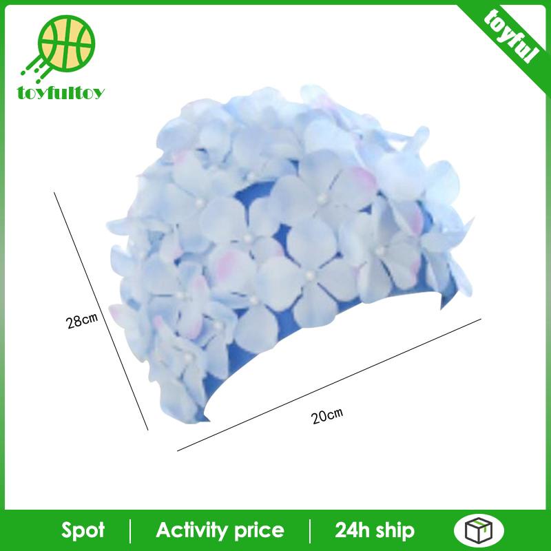 [Toyfulcabin] Mũ Bơi Đính Hoa Thời Trang Thích Hợp Làm Quà Tặng Kỳ Nghỉ