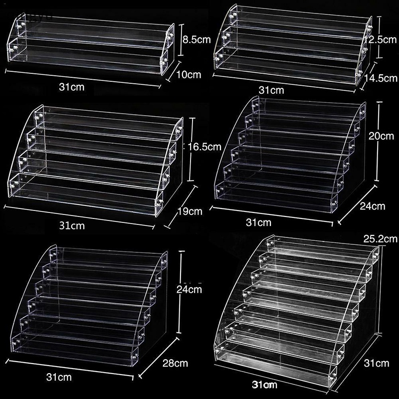 Giá Đỡ Lọ Sơn Móng Tay Bằng Acrylic 2 / 3 / 4 / 5 / 6 / 7 Ngăn Tiện Lợi